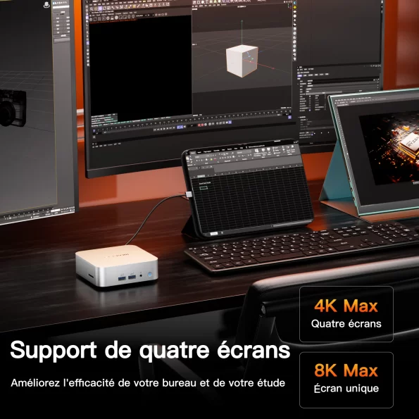 GEEKOM A7 Mini PC AMD Ryzen 9 7940HS ou Ryzen 7 7840HS supporte 4 écrans